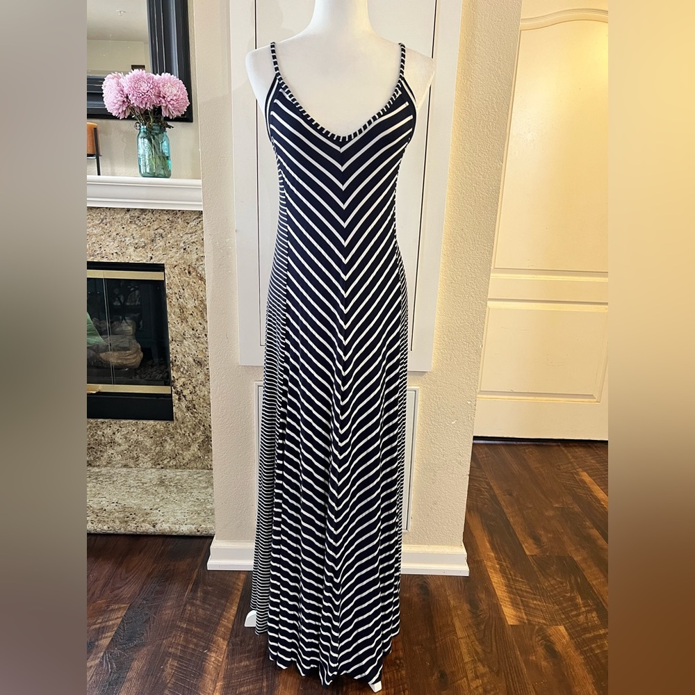 Cynthia Rowley Jersey Striped Summer Maxi Dress Small